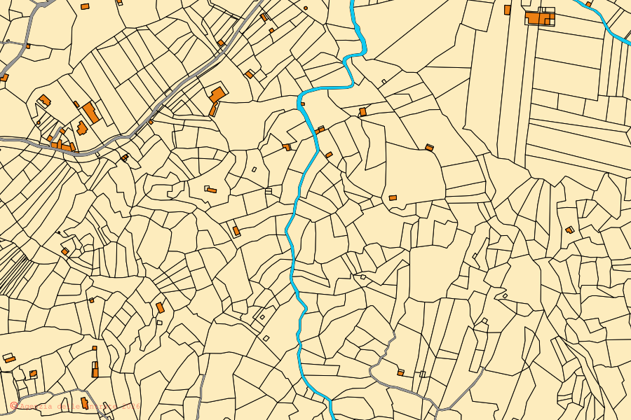 Mappa catastale del centro di San Pier Niceto: particelle e fabbricati, cartografia Agenzia delle Entrate