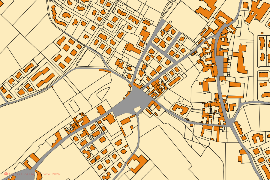 Mappa catastale del centro di San Pietro in Cariano: particelle e fabbricati, cartografia Agenzia delle Entrate