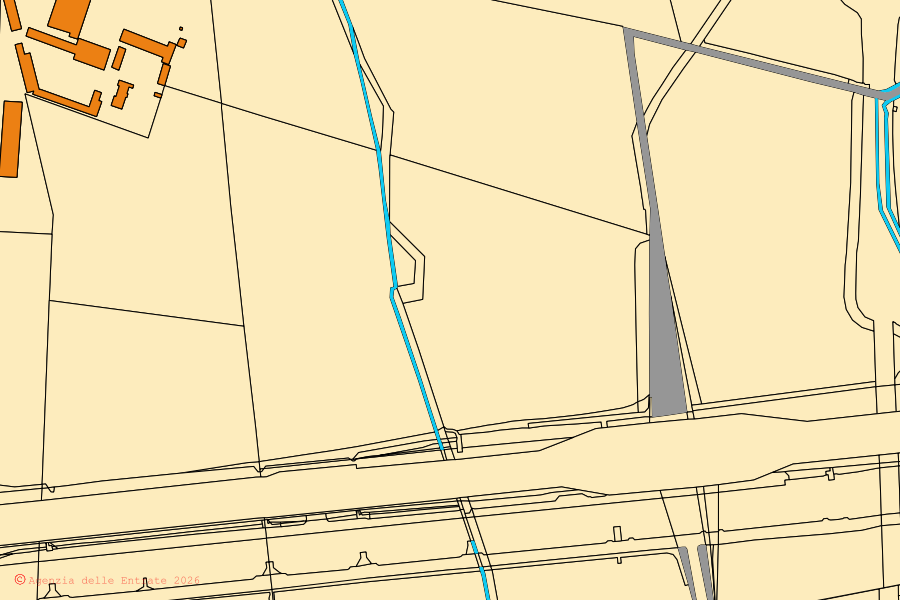 Mappa catastale del centro di San Pietro Mosezzo: particelle e fabbricati, cartografia Agenzia delle Entrate