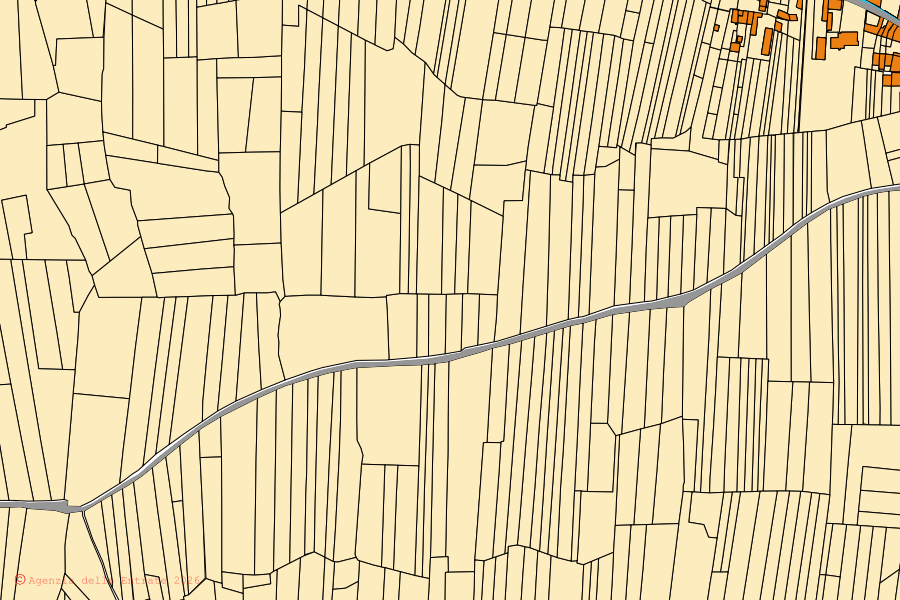 Mappa catastale del centro di San Ponso: particelle e fabbricati, cartografia Agenzia delle Entrate