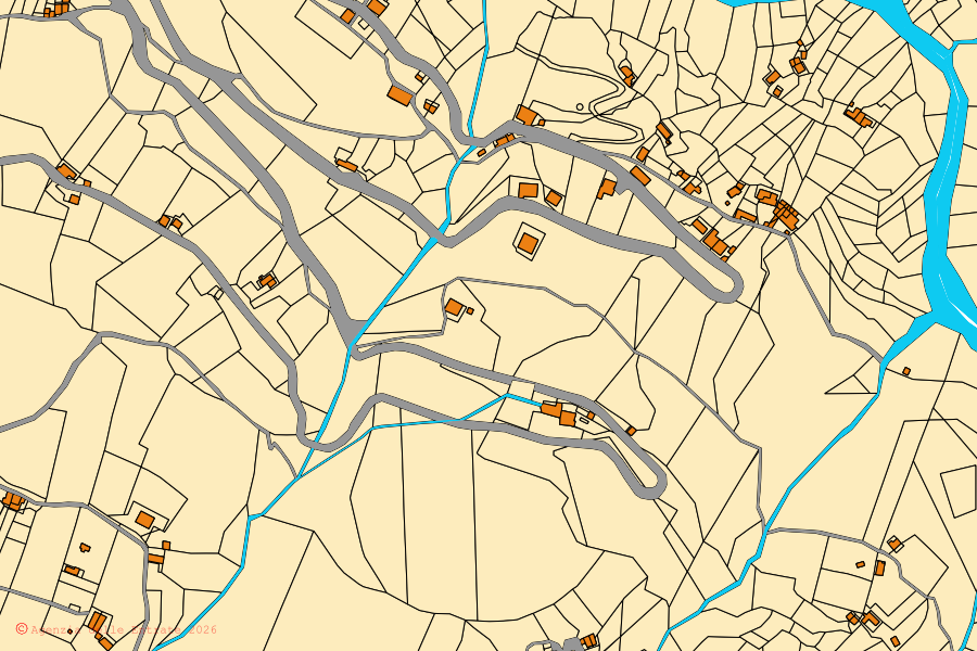 Mappa catastale del centro di San Salvatore di Fitalia: particelle e fabbricati, cartografia Agenzia delle Entrate