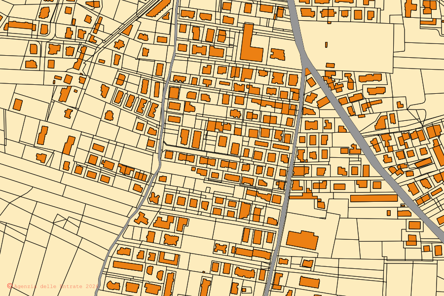 Mappa catastale del centro di San Salvo: particelle e fabbricati, cartografia Agenzia delle Entrate