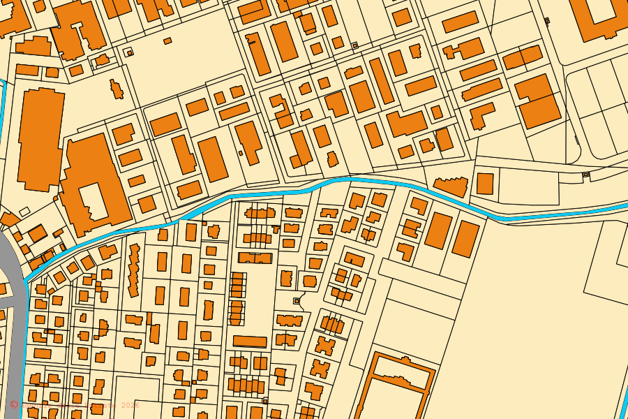 Mappa catastale del centro di San Secondo Parmense: particelle e fabbricati, cartografia Agenzia delle Entrate