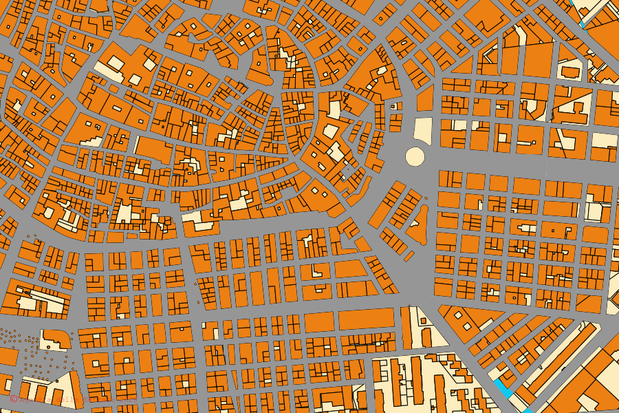 Mappa catastale del centro di San Severo: particelle e fabbricati, cartografia Agenzia delle Entrate