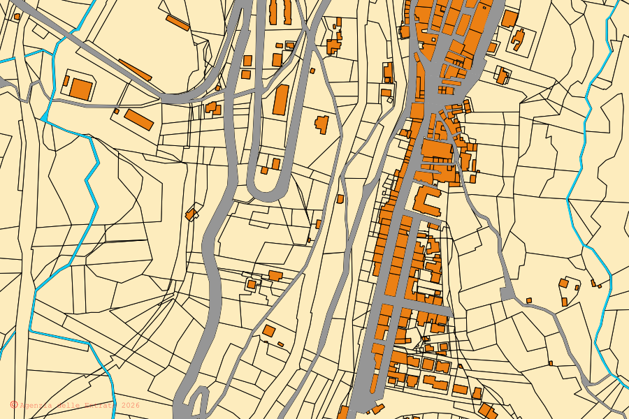 Mappa catastale del centro di San Vito Chietino: particelle e fabbricati, cartografia Agenzia delle Entrate