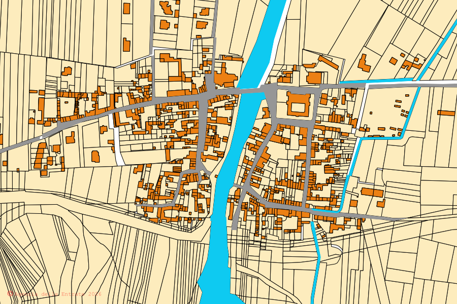 Mappa catastale del centro di San Zenone al Po: particelle e fabbricati, cartografia Agenzia delle Entrate