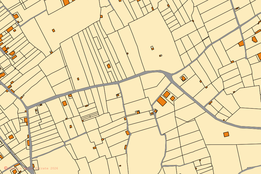 Mappa catastale del centro di Sanarica: particelle e fabbricati, cartografia Agenzia delle Entrate
