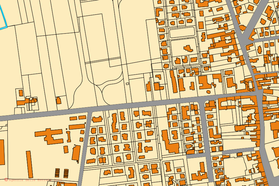 Mappa catastale del centro di Sanguinetto: particelle e fabbricati, cartografia Agenzia delle Entrate
