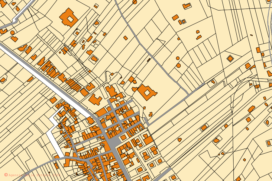 Mappa catastale del centro di Sannicola: particelle e fabbricati, cartografia Agenzia delle Entrate