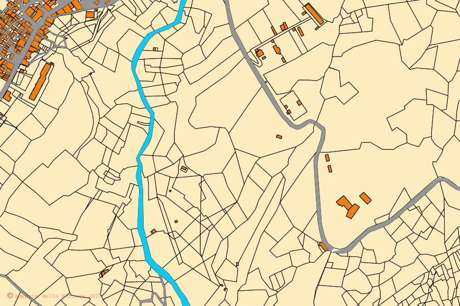 Mappa catastale del centro di Sant'Alessio in Aspromonte: particelle e fabbricati, cartografia Agenzia delle Entrate