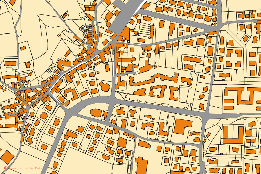 Mappa catastale del centro di Sant'Ambrogio di Valpolicella: particelle e fabbricati, cartografia Agenzia delle Entrate