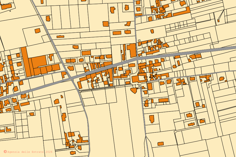 Mappa catastale del centro di Sant'Anastasia: particelle e fabbricati, cartografia Agenzia delle Entrate
