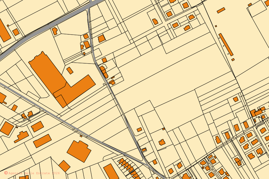 Mappa catastale del centro di Sant'Egidio alla Vibrata: particelle e fabbricati, cartografia Agenzia delle Entrate