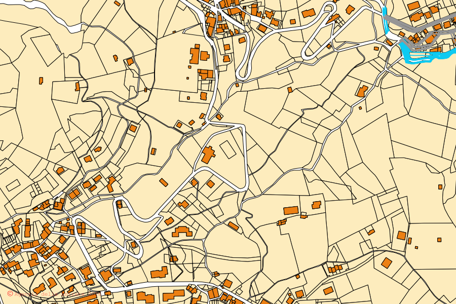 Mappa catastale del centro di Santa Brigida: particelle e fabbricati, cartografia Agenzia delle Entrate