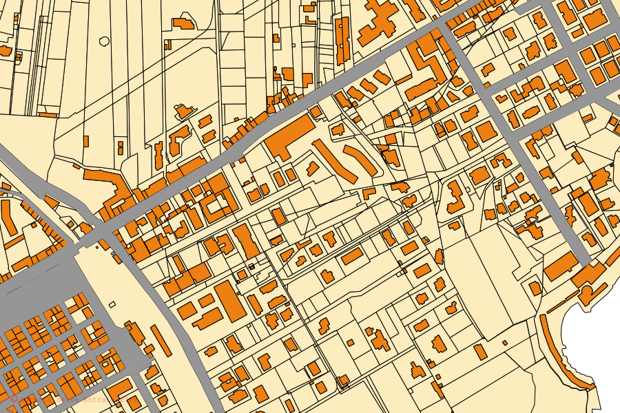 Mappa catastale del centro di Santa Flavia: particelle e fabbricati, cartografia Agenzia delle Entrate
