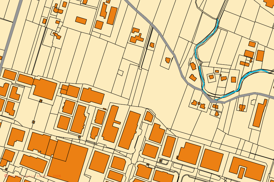 Mappa catastale del centro di Santa Giustina in Colle: particelle e fabbricati, cartografia Agenzia delle Entrate