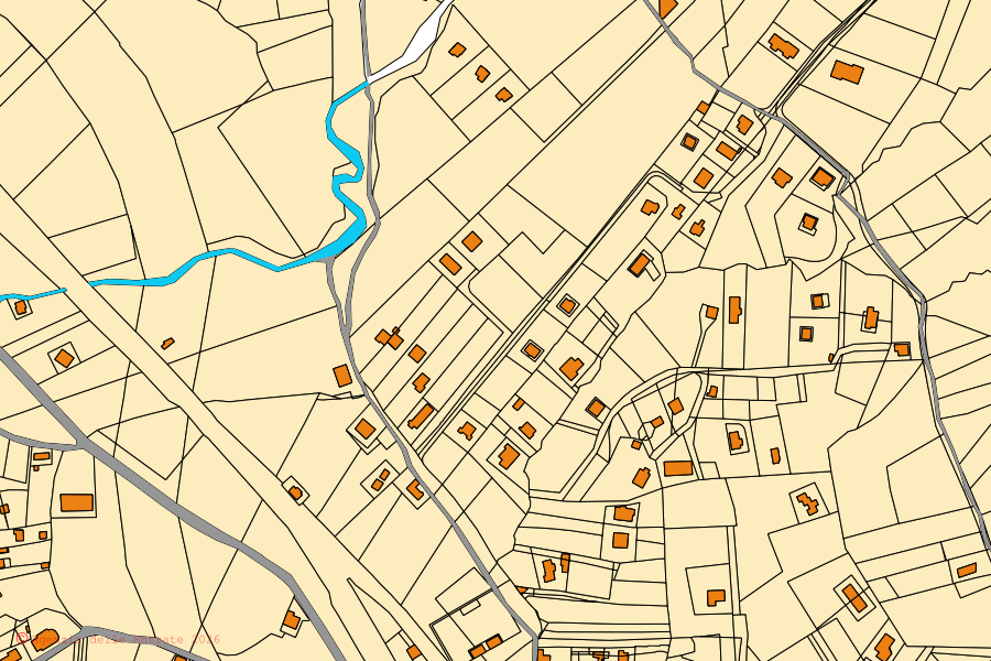 Mappa catastale del centro di Santa Marina: particelle e fabbricati, cartografia Agenzia delle Entrate