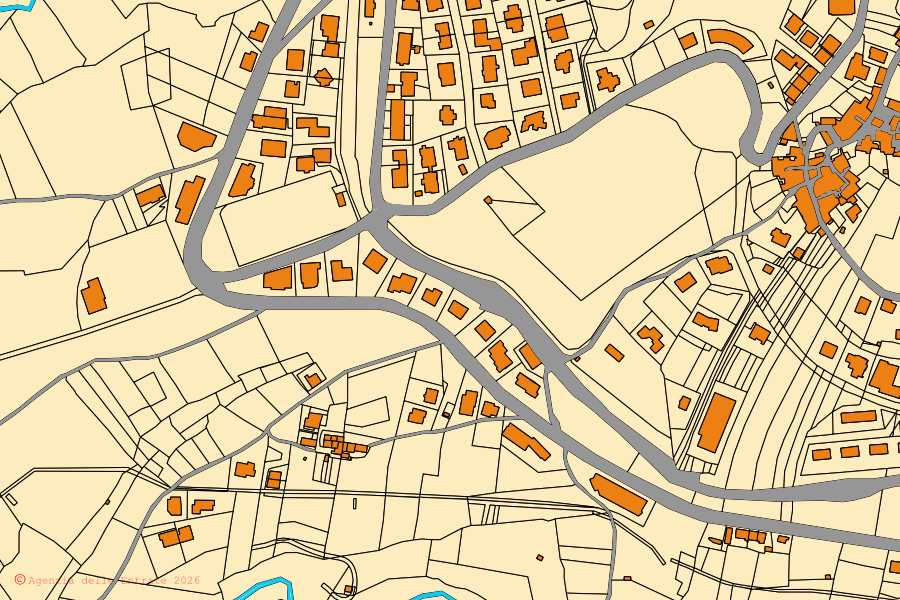 Mappa catastale del centro di Santo Stefano di Rogliano: particelle e fabbricati, cartografia Agenzia delle Entrate