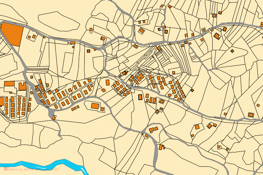 Mappa catastale del centro di Santomenna: particelle e fabbricati, cartografia Agenzia delle Entrate