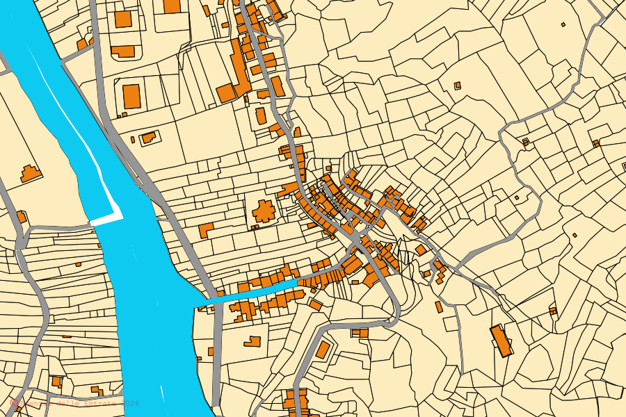 Mappa catastale del centro di Saponara: particelle e fabbricati, cartografia Agenzia delle Entrate