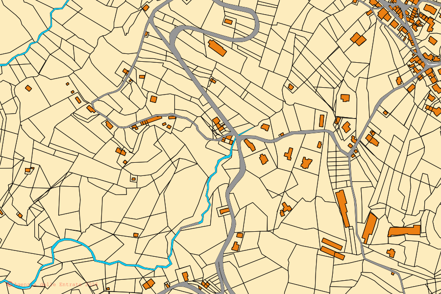 Mappa catastale del centro di Sarmede: particelle e fabbricati, cartografia Agenzia delle Entrate