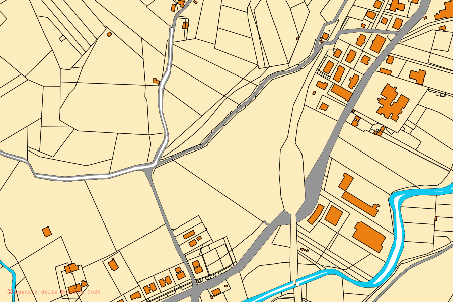 Mappa catastale del centro di Sassoferrato: particelle e fabbricati, cartografia Agenzia delle Entrate