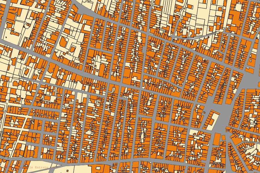 Mappa catastale del centro di Sava: particelle e fabbricati, cartografia Agenzia delle Entrate