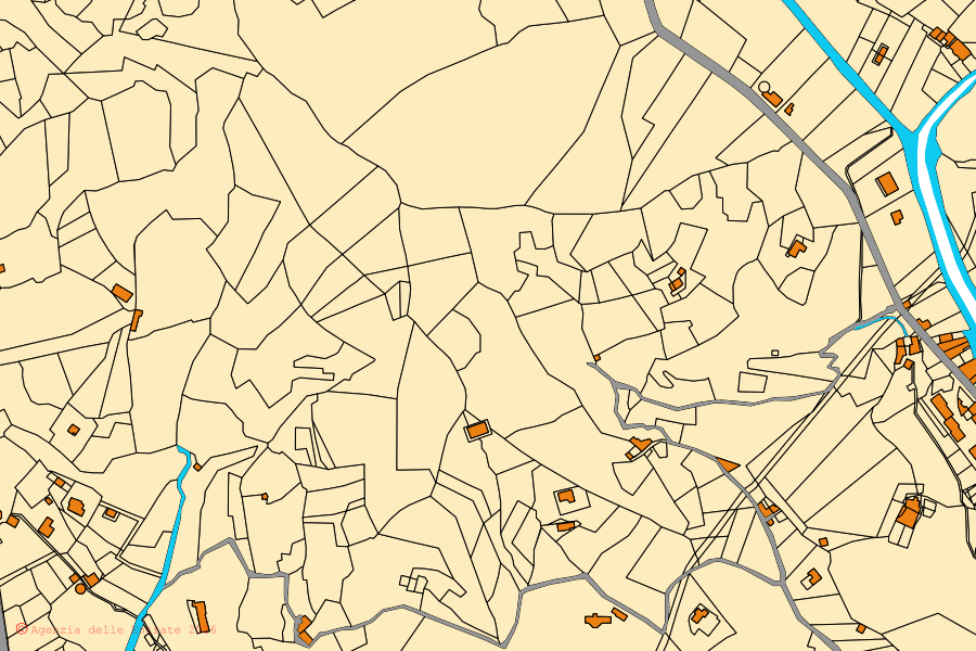 Mappa catastale del centro di Savoca: particelle e fabbricati, cartografia Agenzia delle Entrate