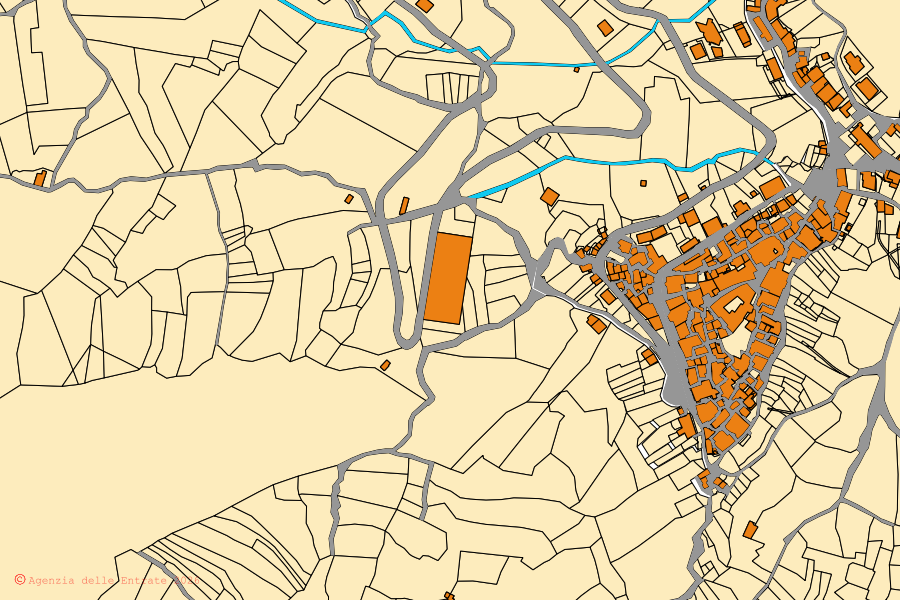 Mappa catastale del centro di Savoia di Lucania: particelle e fabbricati, cartografia Agenzia delle Entrate
