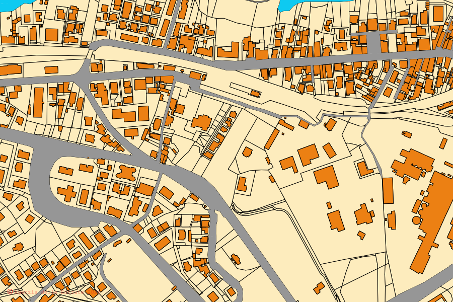 Mappa catastale del centro di Scafa: particelle e fabbricati, cartografia Agenzia delle Entrate