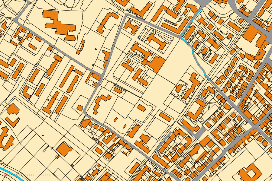 Mappa catastale del centro di Scandicci: particelle e fabbricati, cartografia Agenzia delle Entrate