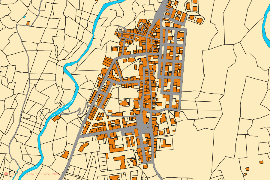 Mappa catastale del centro di Scido: particelle e fabbricati, cartografia Agenzia delle Entrate