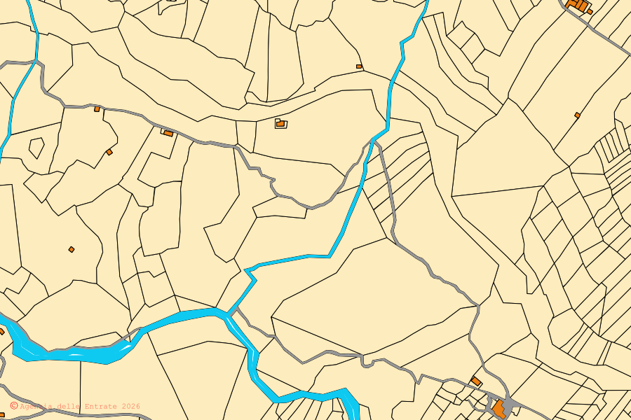 Mappa catastale del centro di Scigliano: particelle e fabbricati, cartografia Agenzia delle Entrate