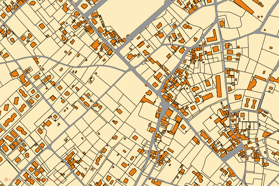 Mappa catastale del centro di Seravezza: particelle e fabbricati, cartografia Agenzia delle Entrate
