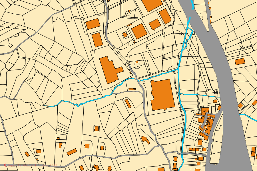 Mappa catastale del centro di Serino: particelle e fabbricati, cartografia Agenzia delle Entrate