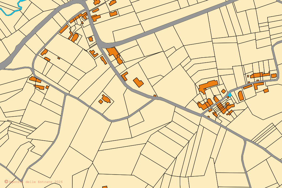 Mappa catastale del centro di Serralunga di Crea: particelle e fabbricati, cartografia Agenzia delle Entrate