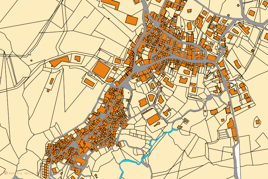 Mappa catastale del centro di Serre: particelle e fabbricati, cartografia Agenzia delle Entrate
