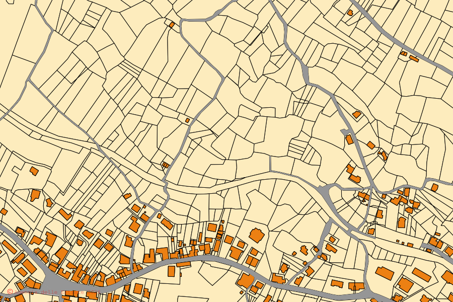 Mappa catastale del centro di Serrone: particelle e fabbricati, cartografia Agenzia delle Entrate