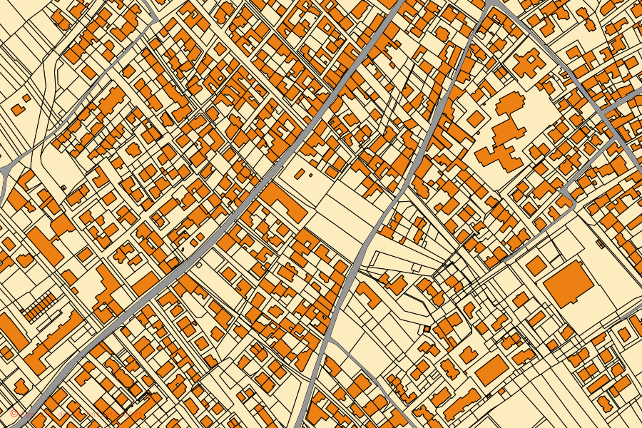 Mappa catastale del centro di Sestu: particelle e fabbricati, cartografia Agenzia delle Entrate