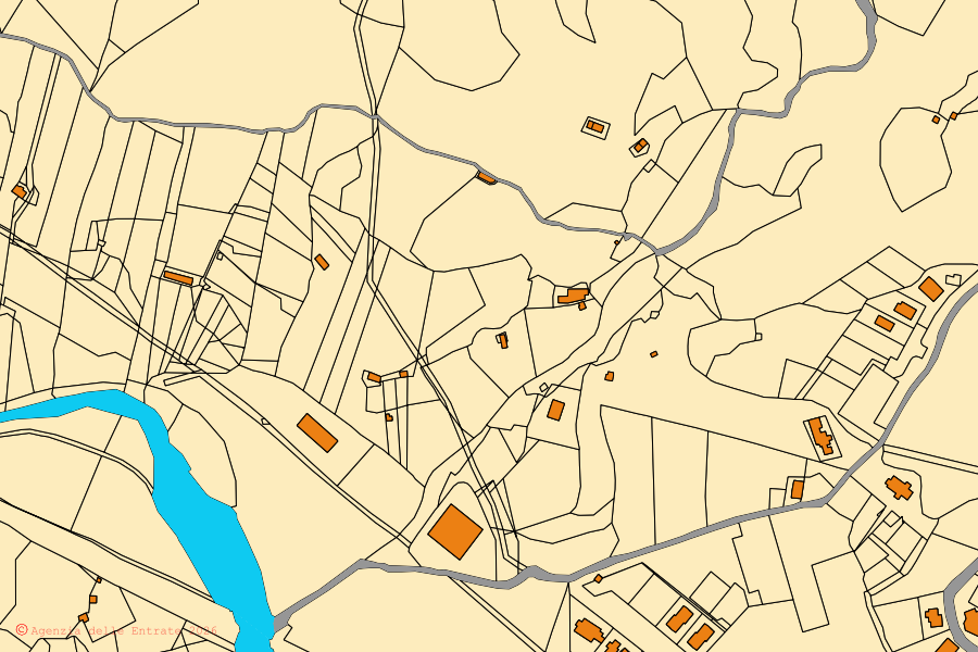 Mappa catastale del centro di Settingiano: particelle e fabbricati, cartografia Agenzia delle Entrate