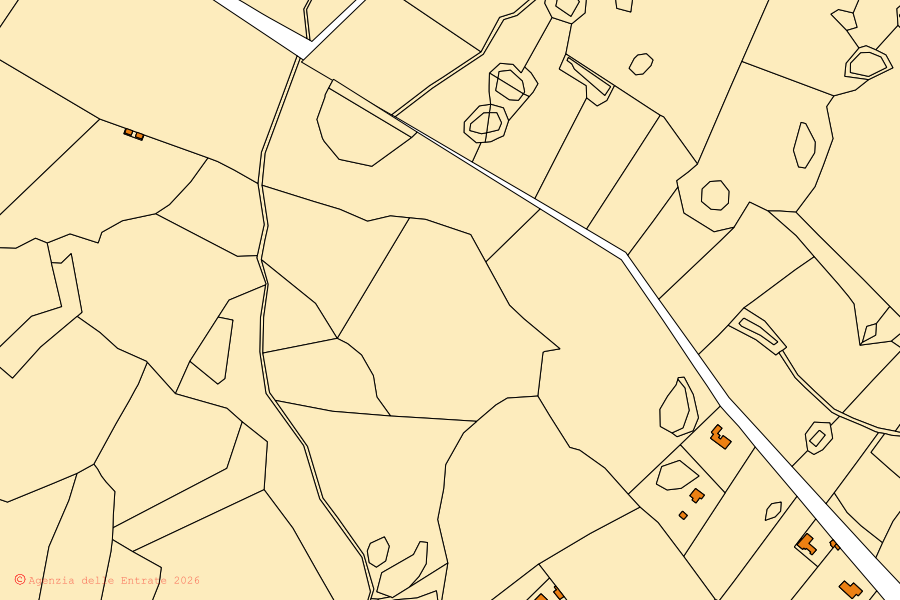 Mappa catastale del centro di Sgonico: particelle e fabbricati, cartografia Agenzia delle Entrate