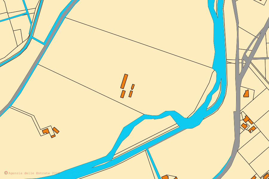 Mappa catastale del centro di Siamaggiore: particelle e fabbricati, cartografia Agenzia delle Entrate