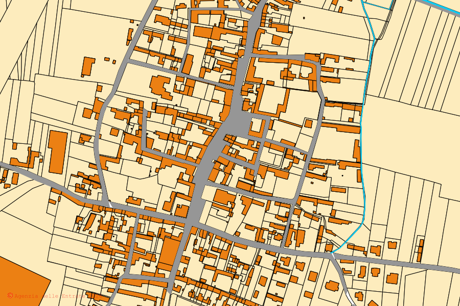 Mappa catastale del centro di Silvano Pietra: particelle e fabbricati, cartografia Agenzia delle Entrate