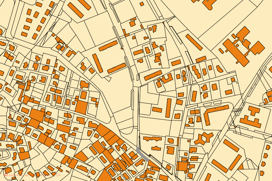 Mappa catastale del centro di Siracusa: particelle e fabbricati, cartografia Agenzia delle Entrate
