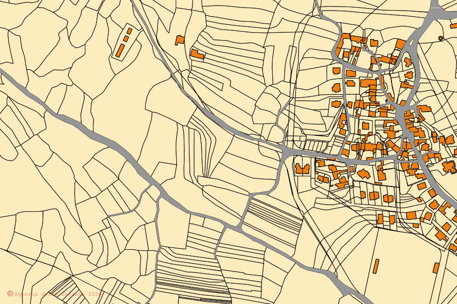 Mappa catastale del centro di Siris: particelle e fabbricati, cartografia Agenzia delle Entrate