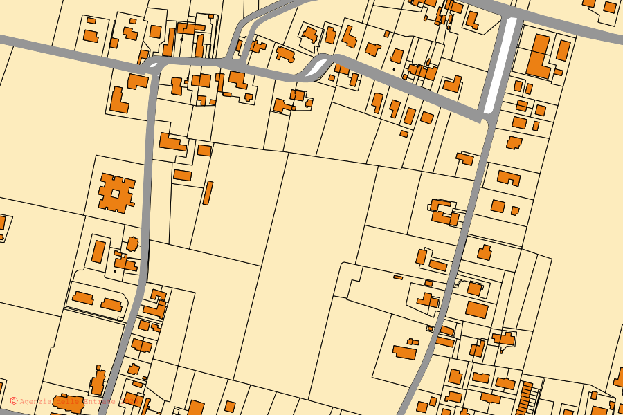 Mappa catastale del centro di Sissa Trecasali: particelle e fabbricati, cartografia Agenzia delle Entrate