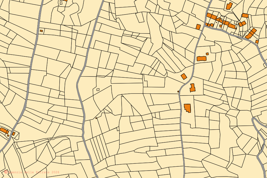 Mappa catastale del centro di Sommariva Perno: particelle e fabbricati, cartografia Agenzia delle Entrate