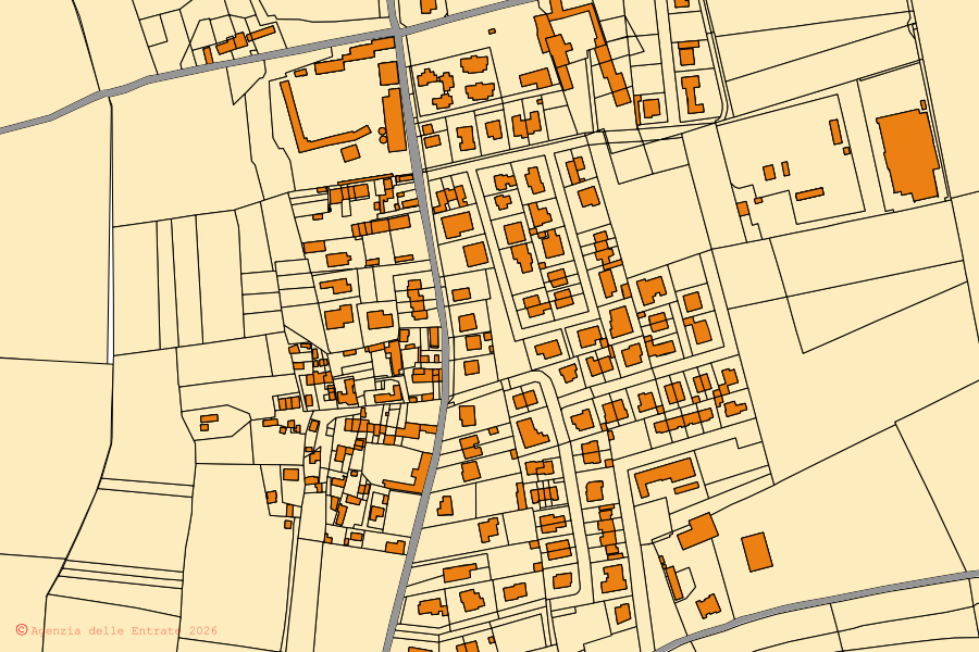 Mappa catastale del centro di Sommo: particelle e fabbricati, cartografia Agenzia delle Entrate