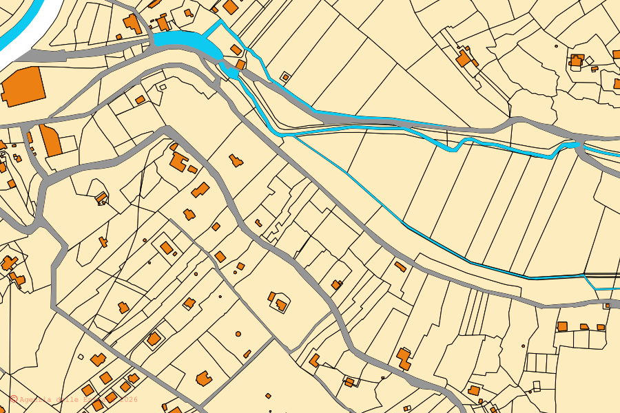 Mappa catastale del centro di Sonnino: particelle e fabbricati, cartografia Agenzia delle Entrate