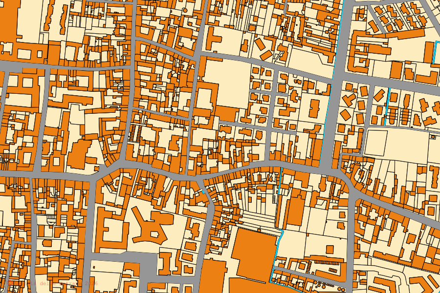 Mappa catastale del centro di Soresina: particelle e fabbricati, cartografia Agenzia delle Entrate